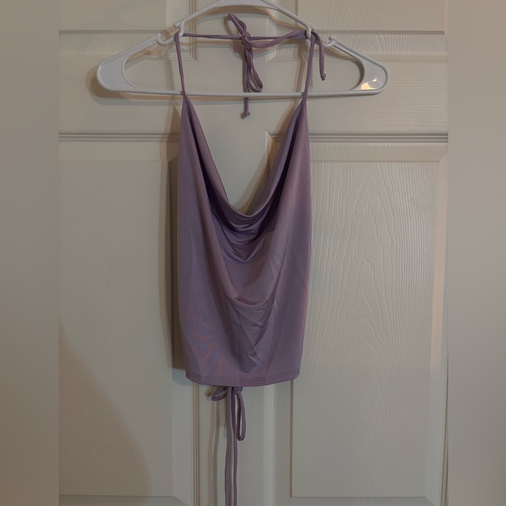 Fashion Nova - Lilac satin crop top